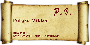 Petyko Viktor névjegykártya